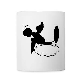 little angel sits on the clouds. Toilet - Mug - white - Front