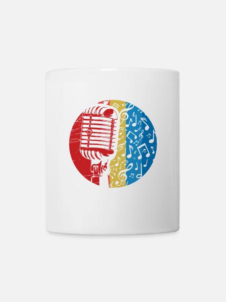 Mikrofon - Sänger - Tasse - Weiß