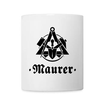 Maurer, Zunftzeichen mit alter Schrift - Tasse - Weiß - Vorne