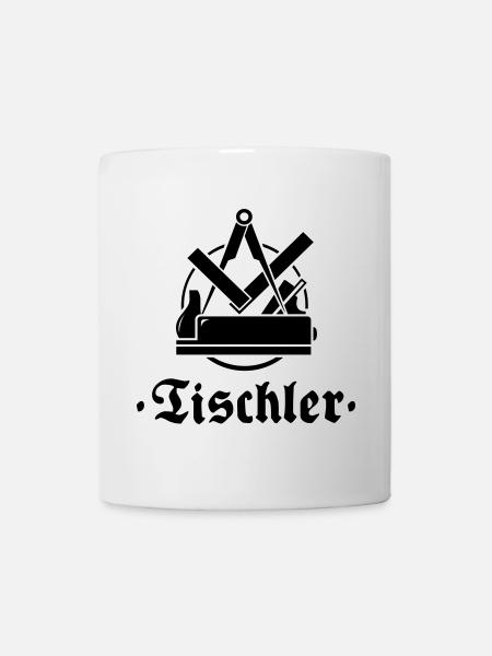 Tischler, Zunftzeichen mit alter Schrift - Tasse - Weiß