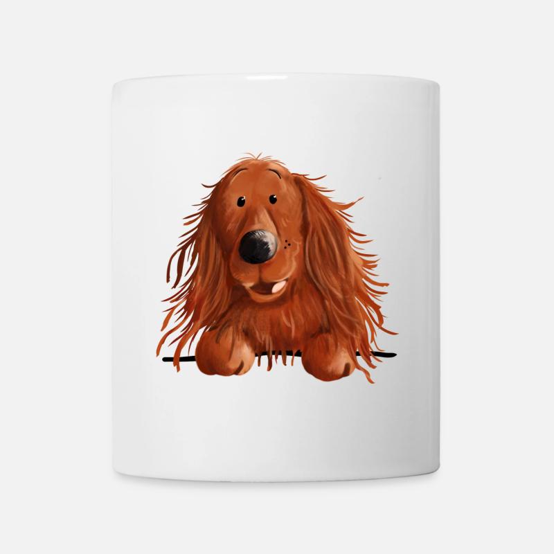 Drôle Setter irlandais rouge - Mug blanc - blanc