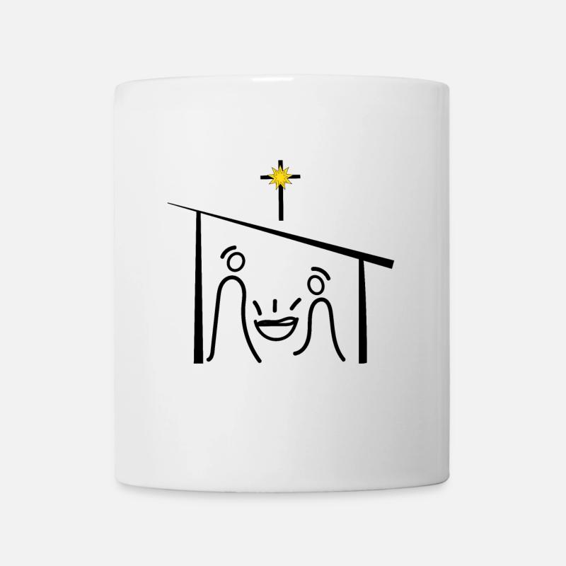 Scène de la Nativité, Jésus, Noël, l'Avent - Mug blanc - blanc