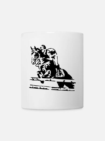 reiten springreiten - Tasse - Weiß