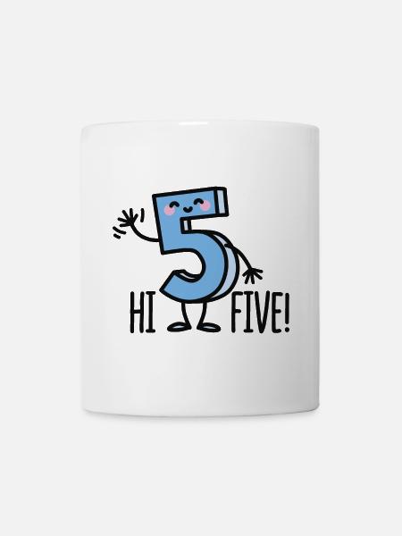 Hi Five! - Tasse - Weiß
