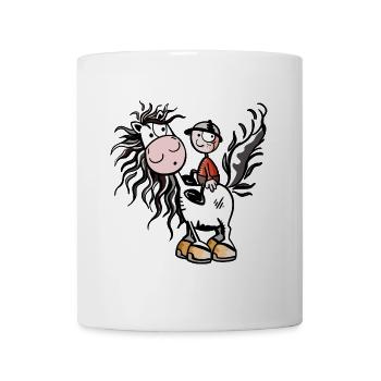 Junge aufm Pferdchen - Tasse - Weiß - Vorne