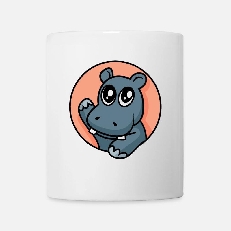 Fröhliches Nilpferd - Tasse - Weiß