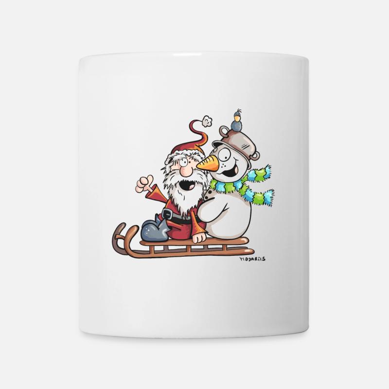 Christmas Schlittenfahrt - Weihnachtsmann - Comic - Tasse - Weiß