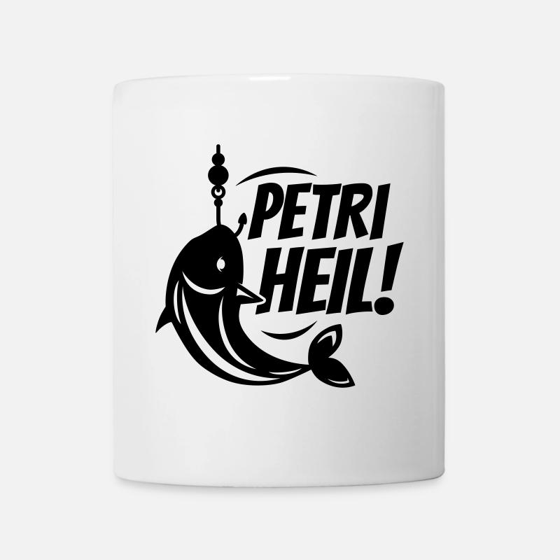 petri heil angeln - Tasse - Weiß