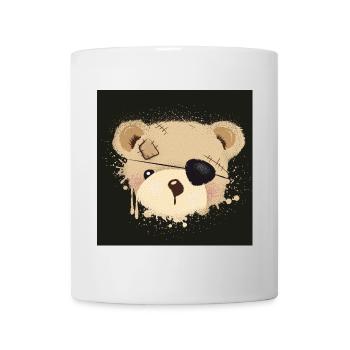 cute pirate teddy graffiti with eye patch - Mug - white - Front