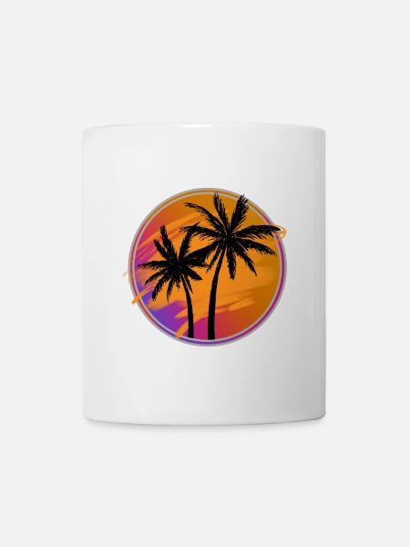 Palmiers rétro - Mug blanc - blanc