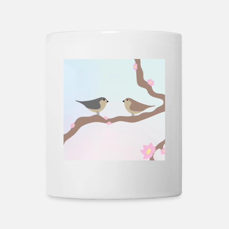 Oiseaux de printemps - Mug blanc - blanc