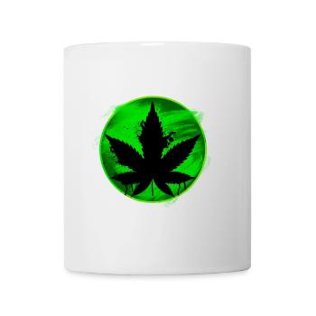 feuille de cannabis - Mug blanc - blanc - Devant