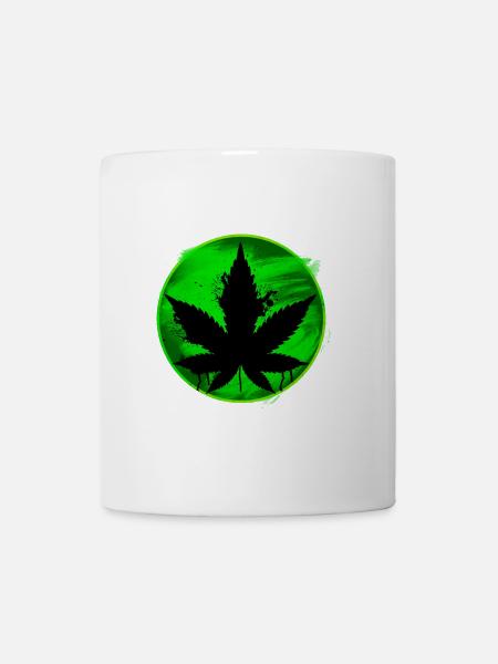 Cannabisblatt - Tasse - Weiß