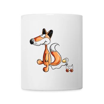 Waldfuchs mit Ziehente Spielzeug  - Tasse - Weiß - Vorne