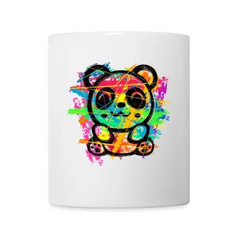 Panda Bär (Bunte Streifen) - Tasse - Weiß - Vorne