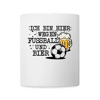 Fussball Bier Trinken Fussballfan Fan Sprüche Fun - Tasse - Weiß - Vorne