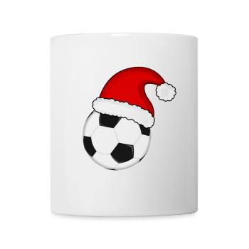 Fußball Weihnachtsmann Hut Party - Tasse - Weiß - Vorne