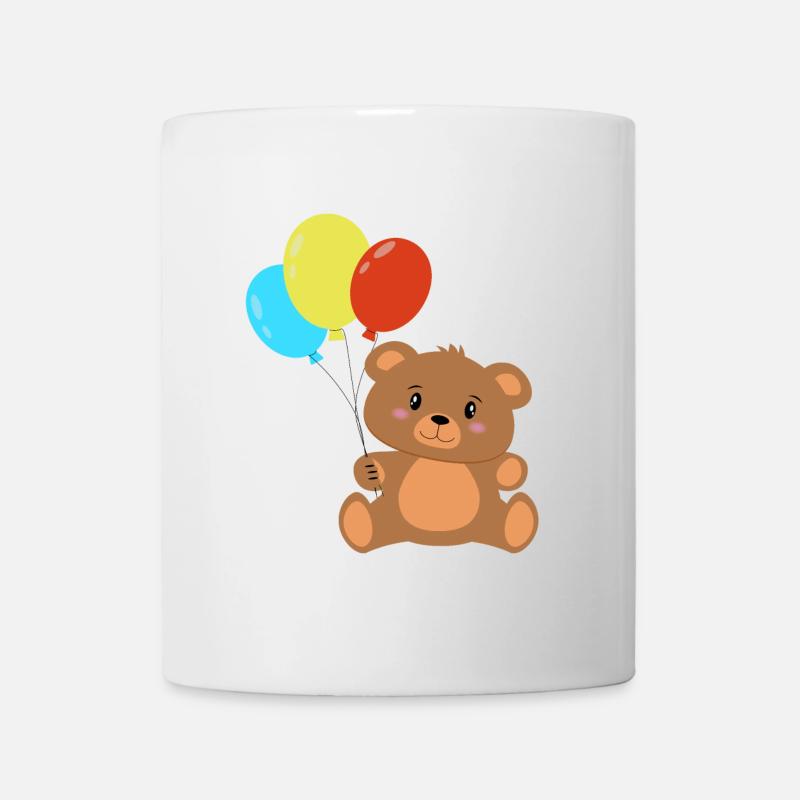 Ours en peluche avec des ballons - Mug blanc - blanc