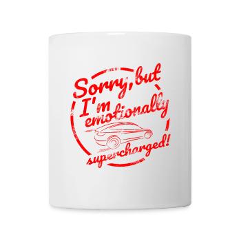 I am emotionally supercharged RED - Mug - white - Front