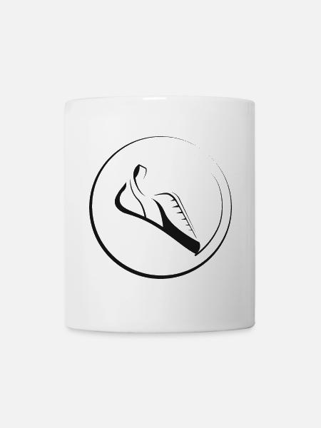 bouldering boulder symbol climbing shoes logo - Mug - white