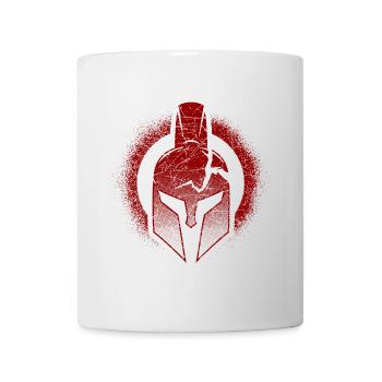 roter Helm Krieger Schlacht Gamer Film Krieg rot - Tasse - Weiß - Vorne