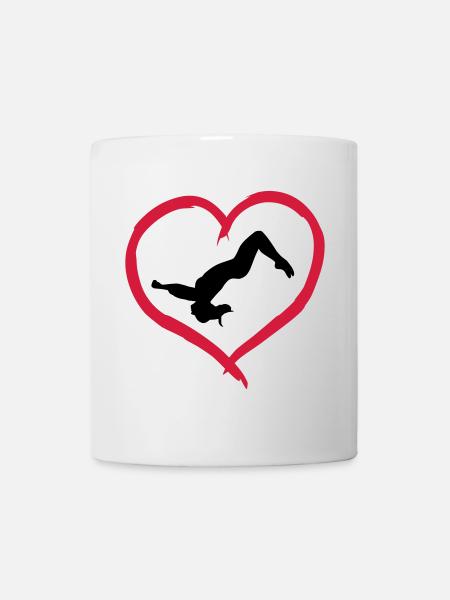 Gymnast, Gymnastics Heart & Backflip - Mug - white