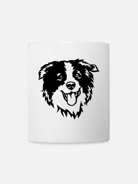Tête de border collie - Mug blanc - blanc