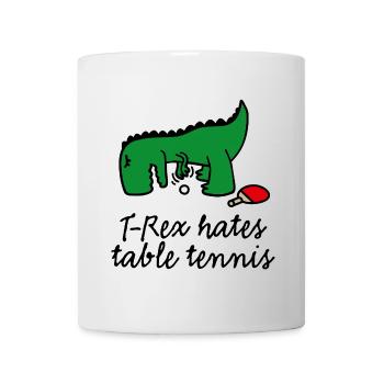 T-Rex hates table tennis ping pong funny dinosaur - Mug - white - Front