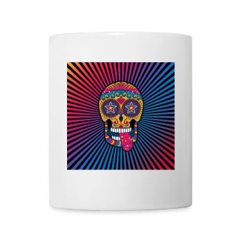 colorful skull calavera mexican candy skull poster - Mug - white - Front