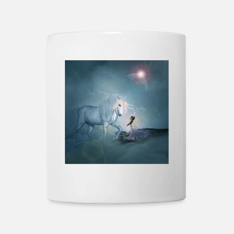 Magnifique licorne avec fée - Mug blanc - blanc