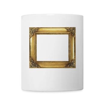 🖼️ Verzierter goldener Bilderrahmen - Tasse - Weiß - Vorne
