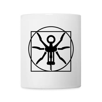 Vitruvian Mann Wein Korkenzieher Leonardo Da Vinci - Tasse - Weiß - Vorne