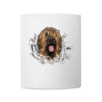 Briard fauve im *Glas-Loch* - Tasse - Weiß - Vorne