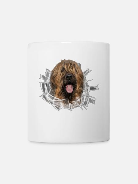 Briard fauve im *Glas-Loch* - Tasse - Weiß