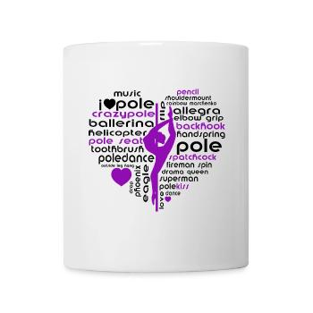 Lila PoleDance Herz Akrobatik Kunst - Tasse - Weiß - Vorne