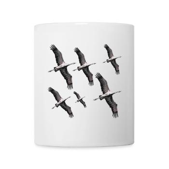 Grues migratrices d’oiseaux - Mug blanc - blanc - Devant