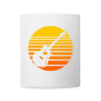 Retro Sonnenuntergang mit Gitarre Design - Tasse - Weiß - Vorne
