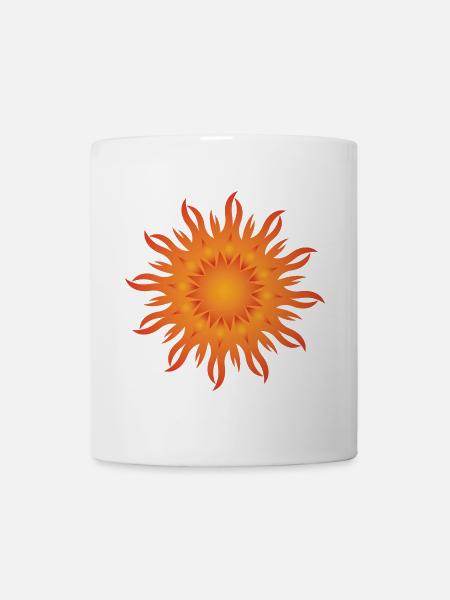 Sonne Sonenenstrahlen Geschenk Flower Power PopArt - Tasse - Weiß