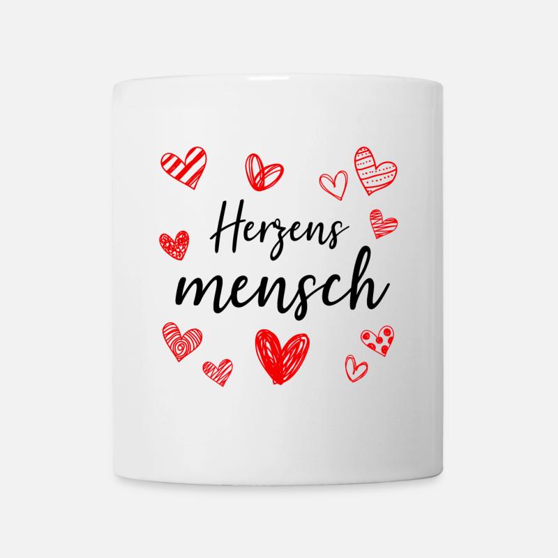 Herzensmensch Liebe Herzen Valentinstag Geschenk - Tasse - Weiß