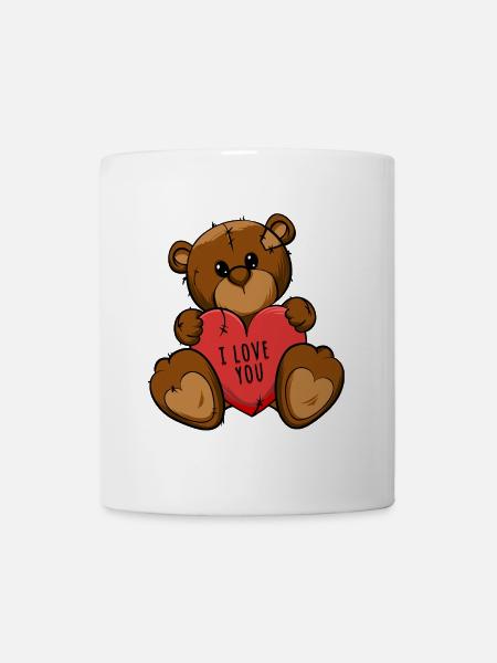 Ours en peluche. Saint Valentin - Mug blanc - blanc