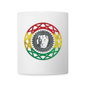 Visage de lion dans le style mandala rasta - Mug blanc - blanc - Devant