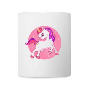 Pferd Einhorn Kinder Geschenk pink Sterne lustig - Tasse - Weiß - Vorne
