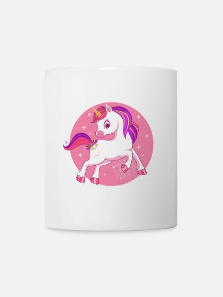 Pferd Einhorn Kinder Geschenk pink Sterne lustig - Tasse - Weiß