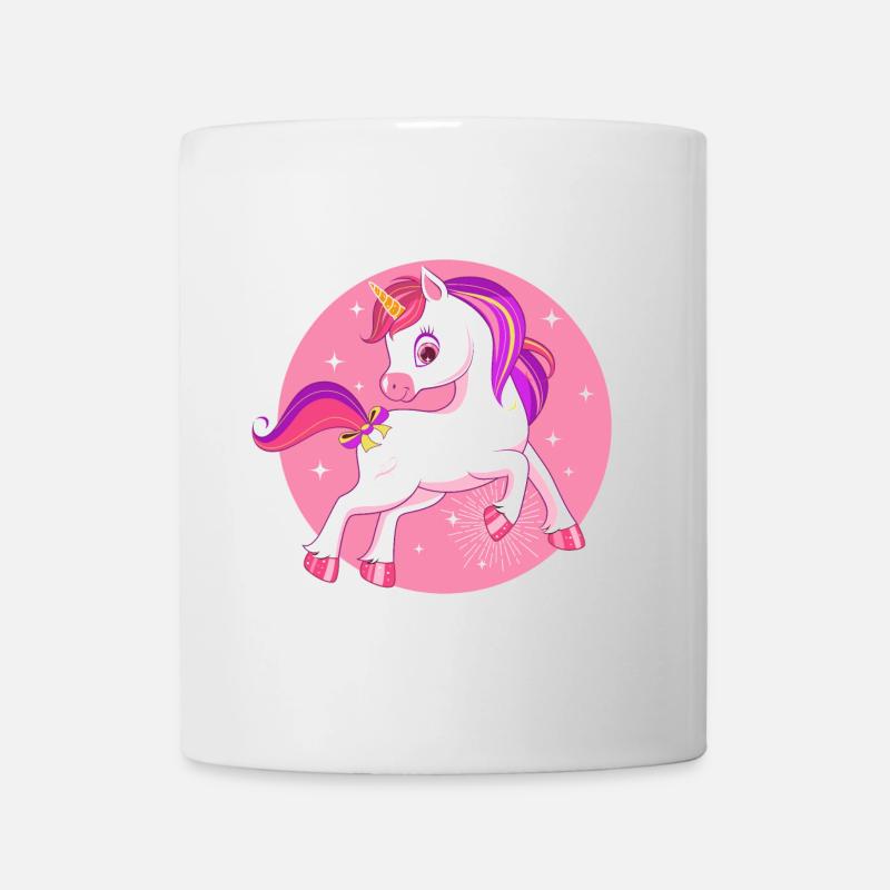 Pferd Einhorn Kinder Geschenk pink Sterne lustig - Tasse - Weiß