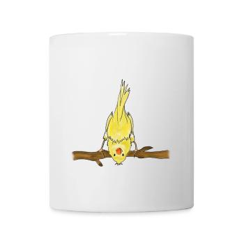 Niedlicher Vogel auf Ast Illustration - Tasse - Weiß - Vorne