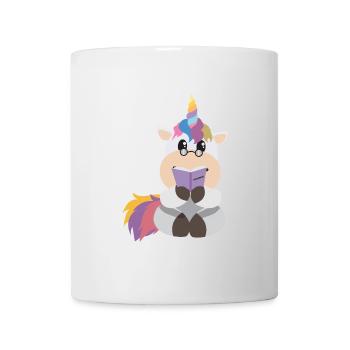 Einhorn Lesen Ein Buch Buchwurm Geschenkidee - Tasse - Weiß - Vorne