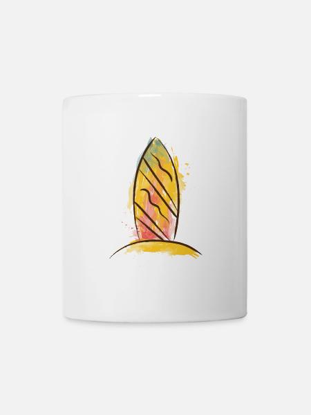 Color Splash Surfboard Beach Vibe - Tasse - Weiß