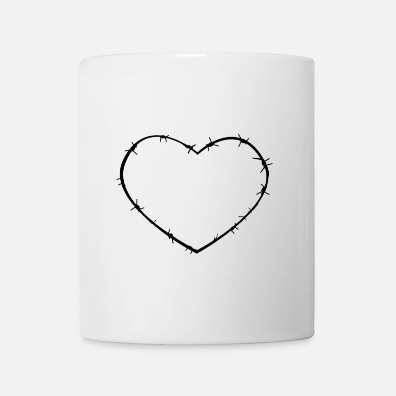 Stacheldraht-Herz - Tasse - Weiß
