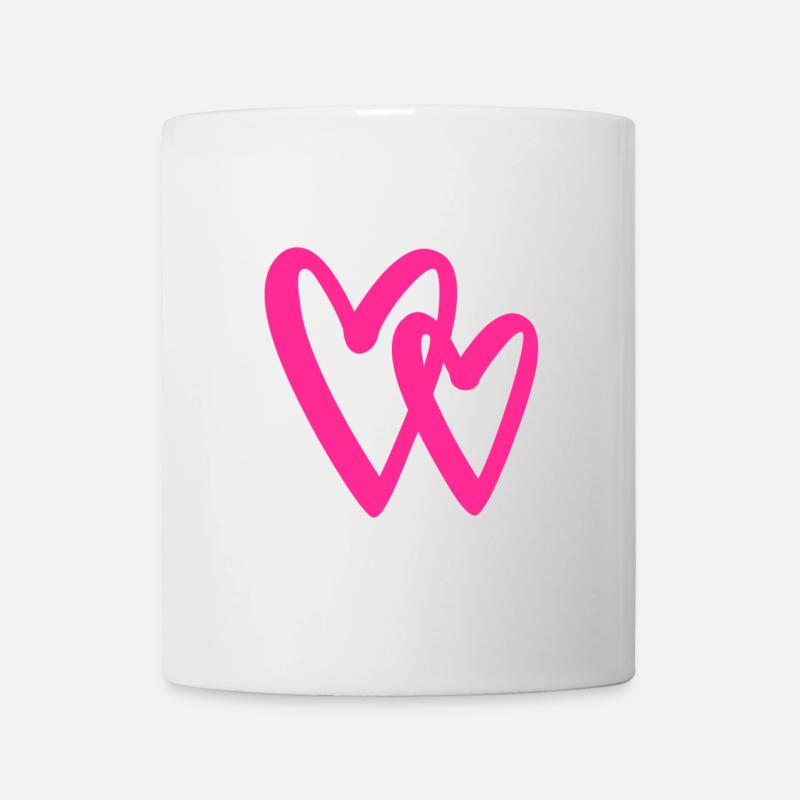 Simple Love Hearts Pink - Valentine's Romantic - Mug - white