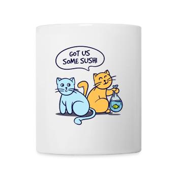 Sushi cats salmon fish funny sayings japanese - Mug - white - Front